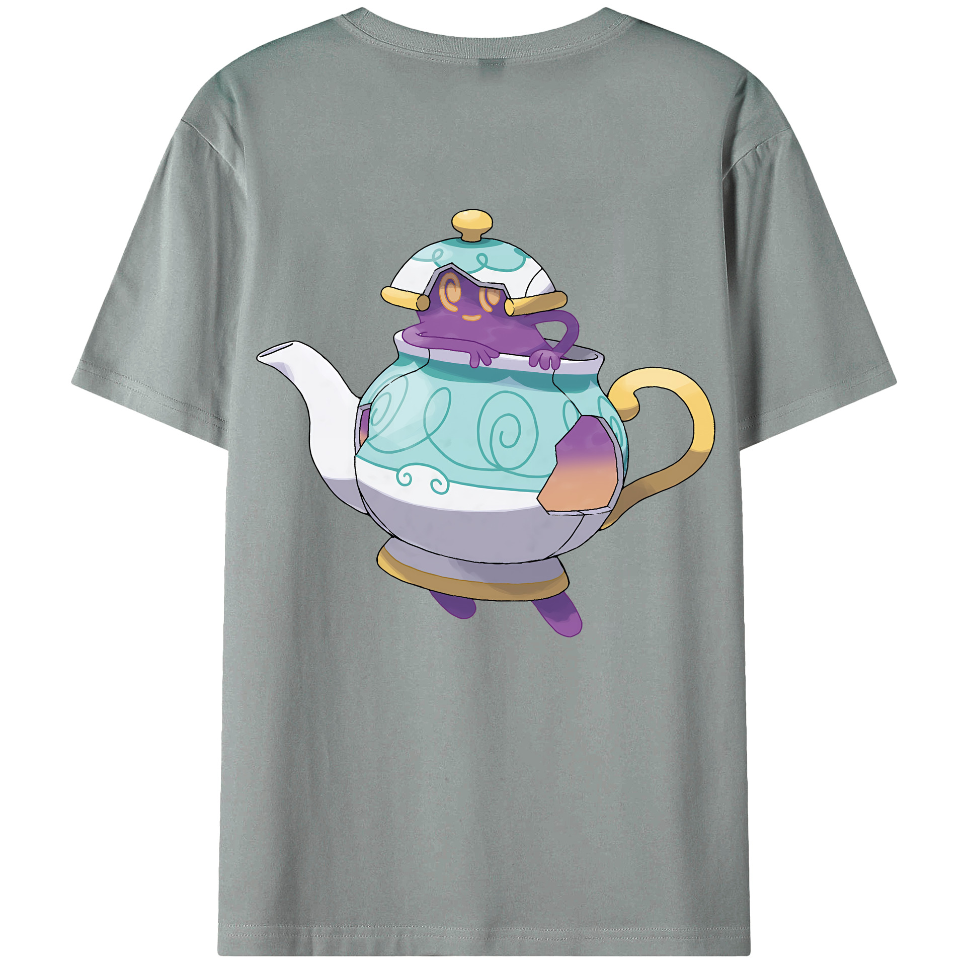 （画像用） ポケットモンスター Pokémon 綿100％ メンズ半袖Tシャツ（バックプリント） 通気性